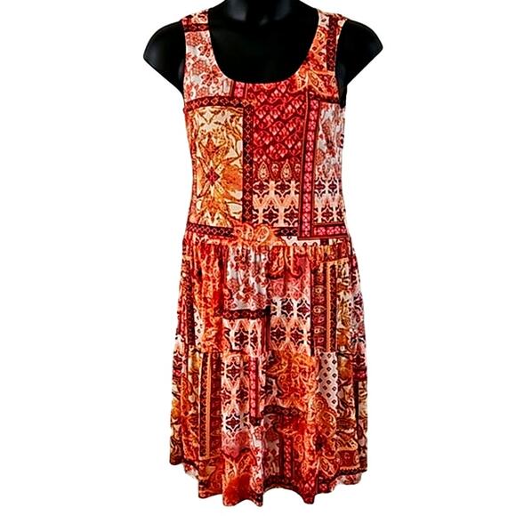 Connected Apparel Women’s Patch-Work Sleeveless Fit-&-Flare Sundress Size 8 - Picture 2 of 6